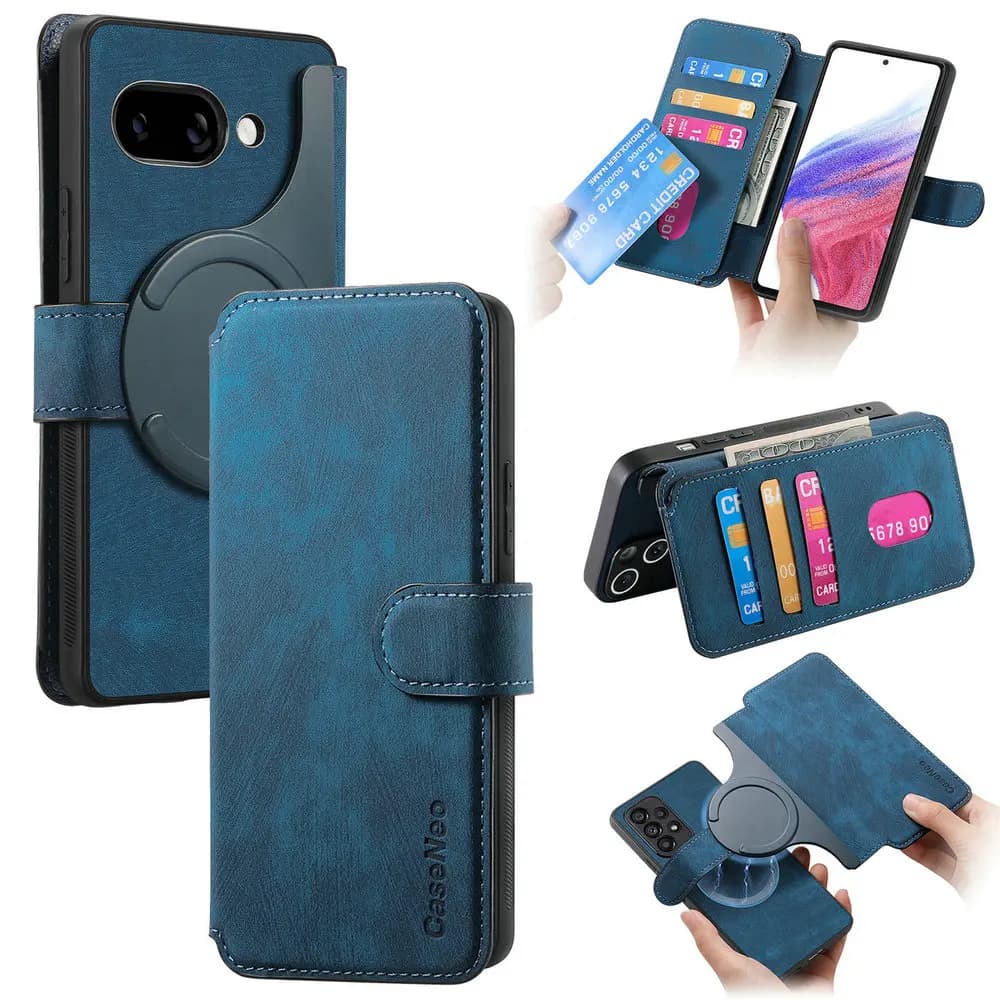 Pixel 9 Pro XL 5G Custodia di lusso Magnete staccabile 2IN1 Carta RFID in pelle Fonda per Google Pixel 9a 9Pro XL Flip Cover Pixel9 Etui