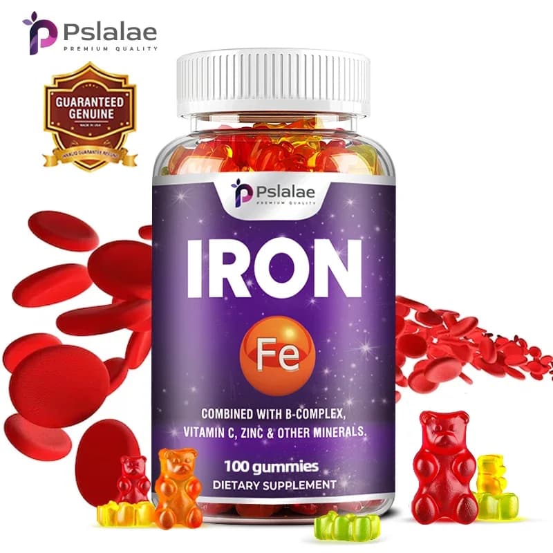 Integratore di Ferro - Promuove la Produzione di Globuli Rossi, Contiene Vitamine C, A, B e Zinco