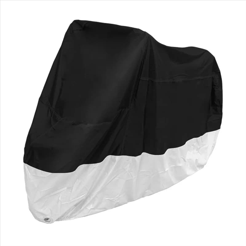 Abbigliamento da moto semplice nero e argento Copertura antipioggia per veicoli elettrici Copertura per bicicletta per protezione solare e protezione antipolvere Par