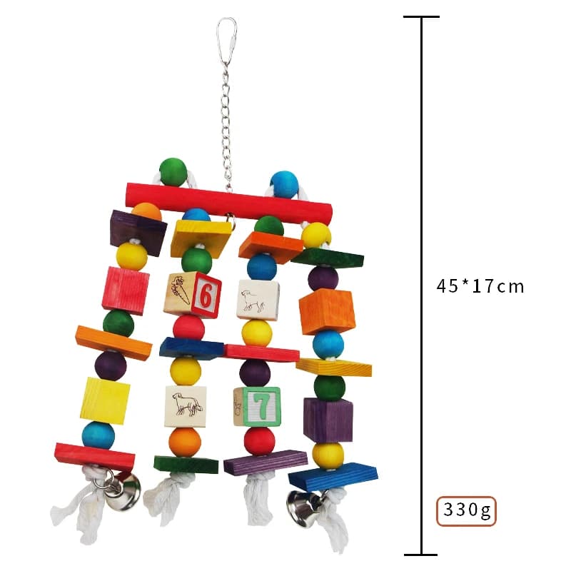 Giocattolo in Legno Naturale Extra Grande per Pappagalli, Macaw, Pappagalli Grigi Africani, Pappagalli Amazzoni, Parrocchetti, Gioco Interattivo
