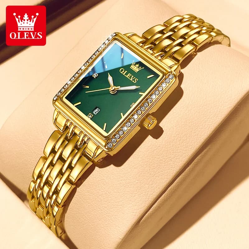OLEVS 9995 Fashion Qriginal Quartz Movement Women Watch Steel Bracelet 30m Waterproof Fine Dials Luminous Function Watch For Women
