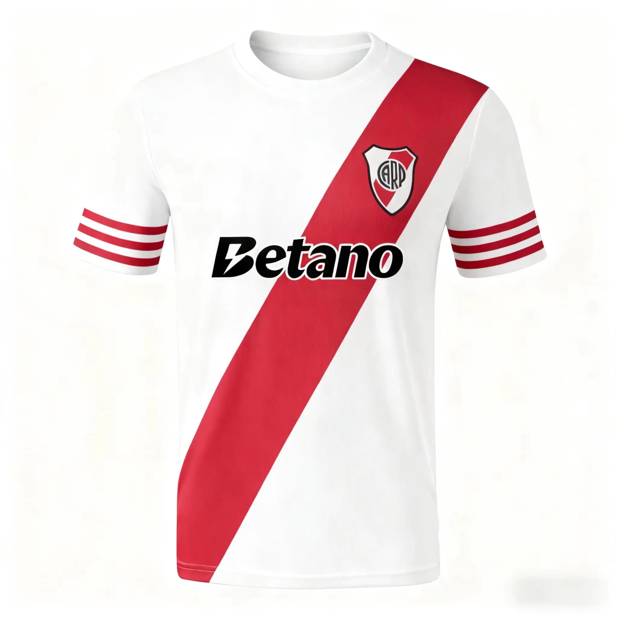 Maglia da Calcio del Maccabi Tel Aviv FC con Base Bianca, Dettagli Blu e Gialli, Logo del Club e Loghi dei Sponsor, Magliette per Famiglia e Bambini