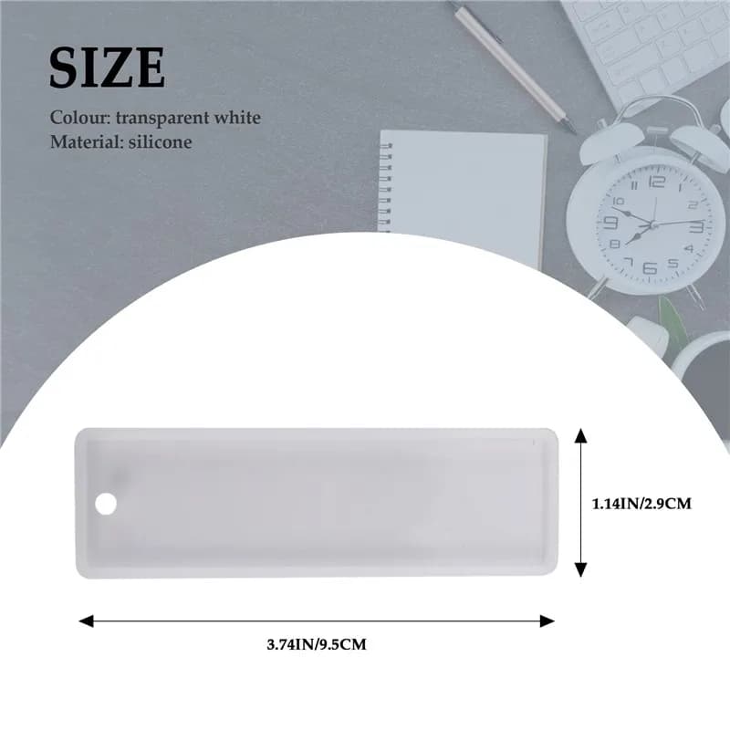 The New 6 Pcs/set Rectangle Silicone Bookmark Mold Diy Bookmark Mould Making Epoxy Resin Jewelry Craft Transparent Mold