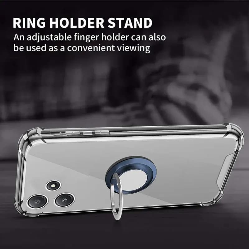 Transparent Ring Stand Holder Back Cover For POCO X8 Pro Max Shockproof Airbag Soft Silicone Case Bumper For Redmi Turbo 5 Max