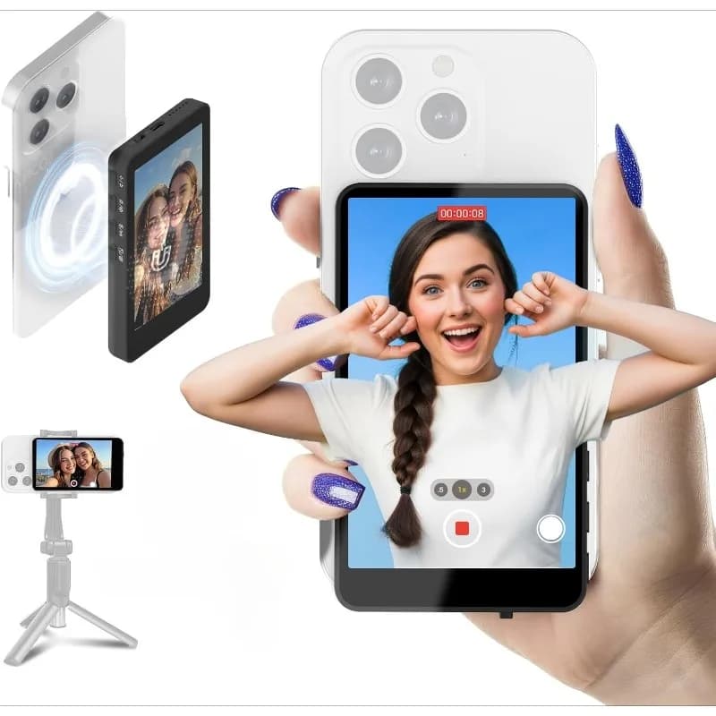 Selfie Monitor with Safe and Private Screen, Vlog Wireless Posterior Camera, Monitor for Live Streaming and Content Creation, Self-Timer