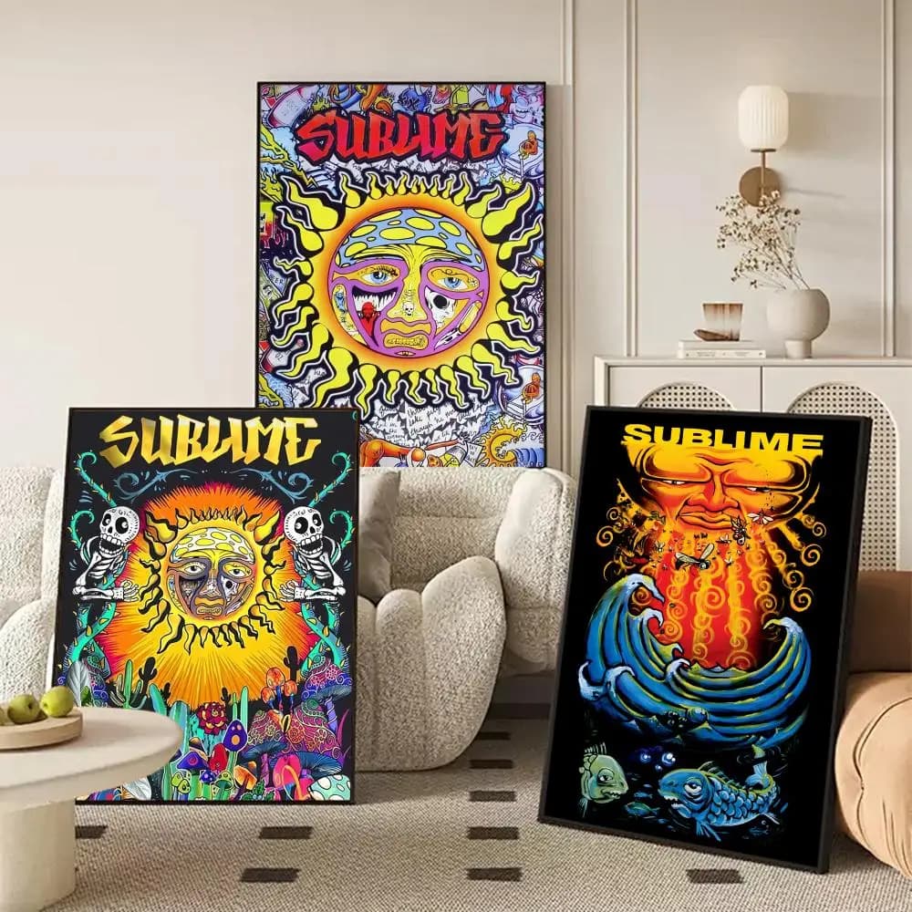 Poster classico della band S-Sublime Ska Punk, arte HD, adesivo da parete, impermeabile, per la casa, soggiorno, camera da letto, bar, decorazione estetica