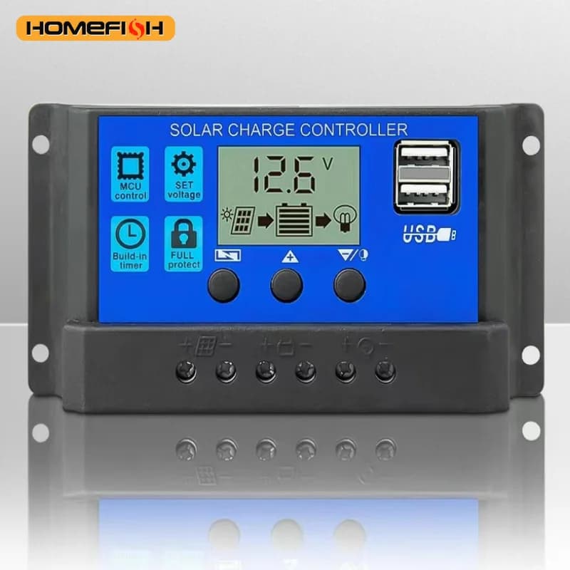 Regolatore di carica solare 12V/24V PWM 10A con display LCD regolabile Impostazione timer per controller solare MPPT all'ingrosso