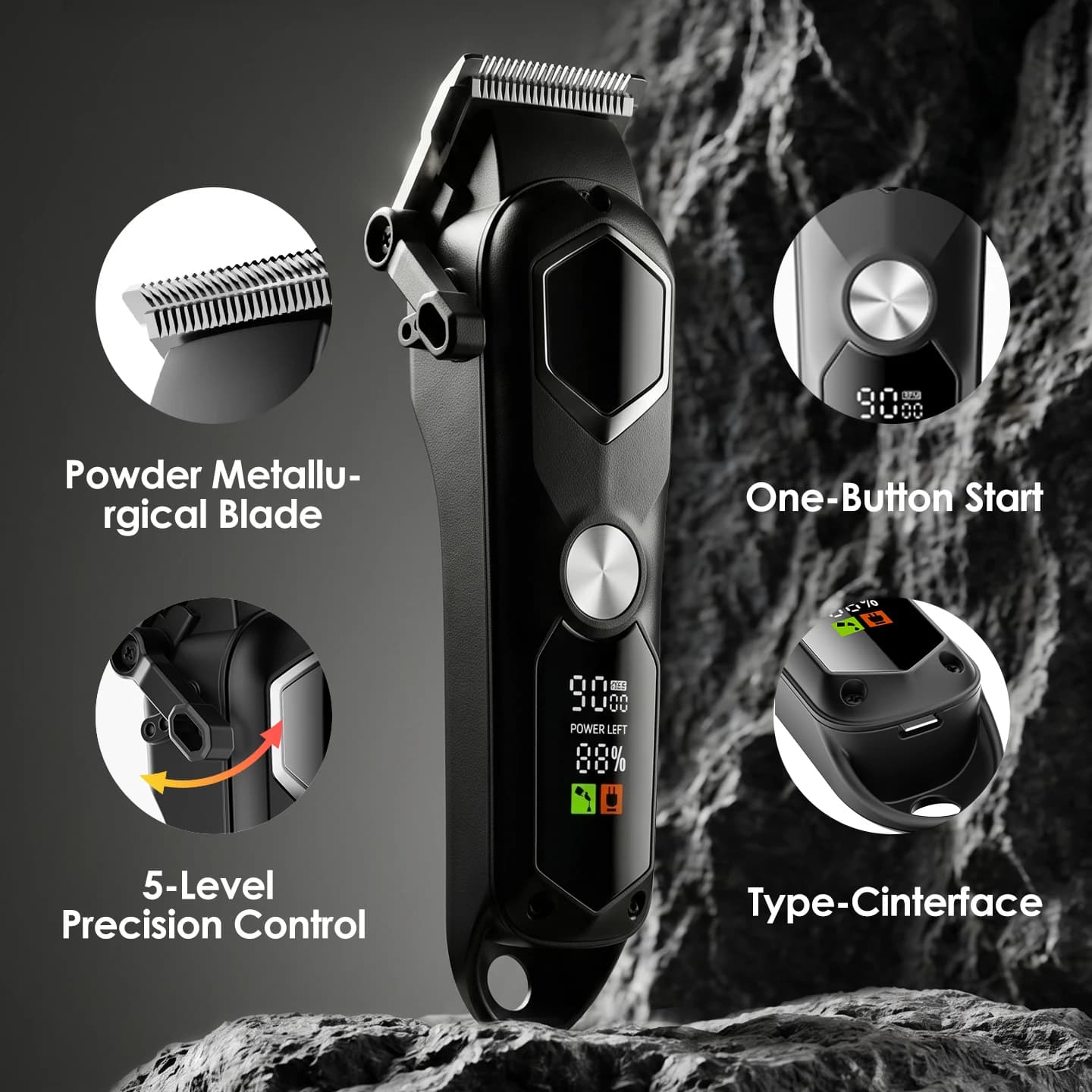 OMUONE Electric Hair Clippers Men Professional kit USB Rechargeable Men's Barber Hair Cutting Machine Beard Trimmer For Men Kids
