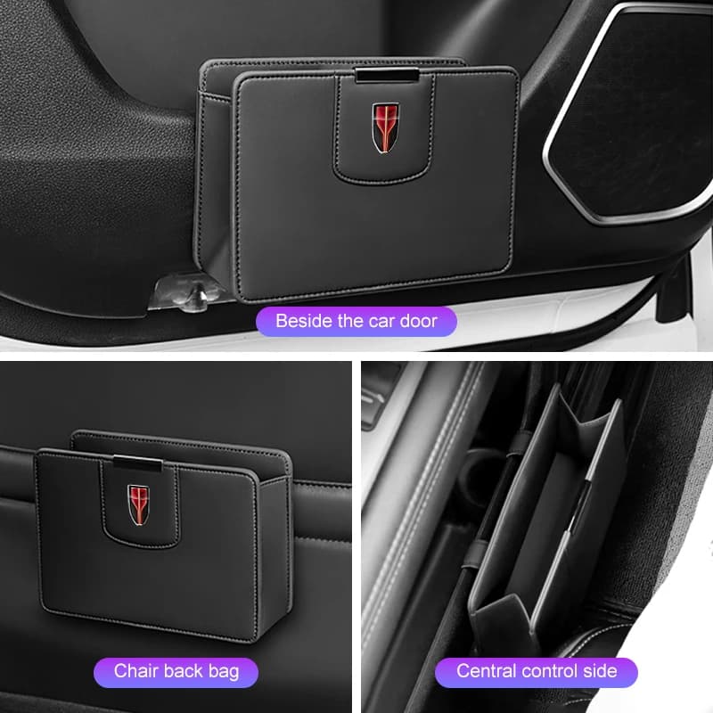 Auto In Pelle Pattumiera Porta Appesa Scatola di Immagazzinaggio Per Hongqi HS5 H5 H9 E-QH5 HS7 E-HS9 H7 E-HS3 E-QM5 HS3 HS6 Sedile Posteriore Sacchetto di Immondizia