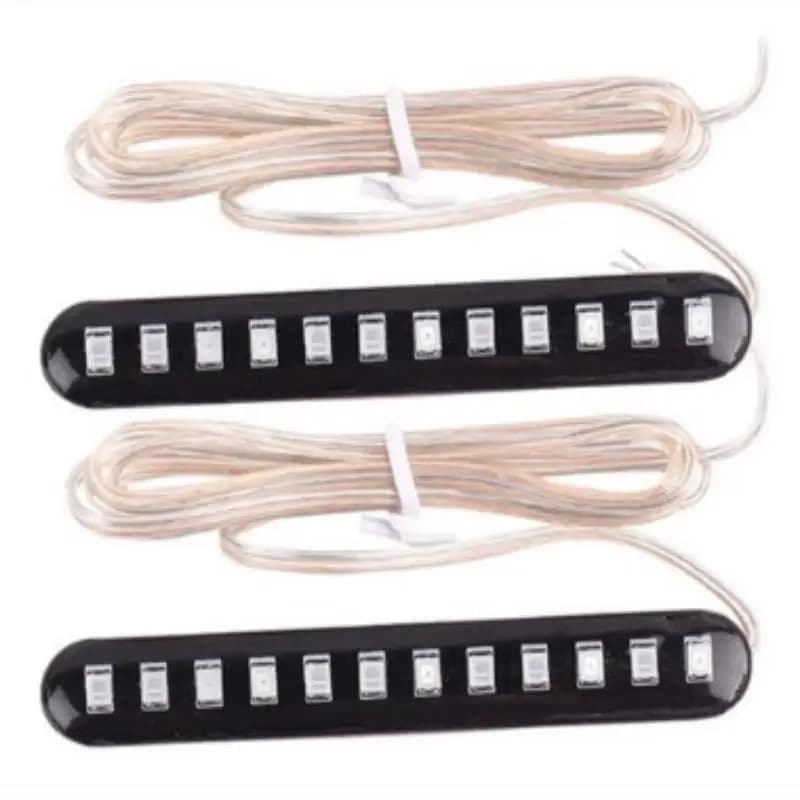 Nuova Luce di Direzione per Moto, Mini Striscia in Plastica Morbida con 3528SMD, Indicatore di Direzione a 12 LED, 2 Pezzi, Effetto Acqua Corrente