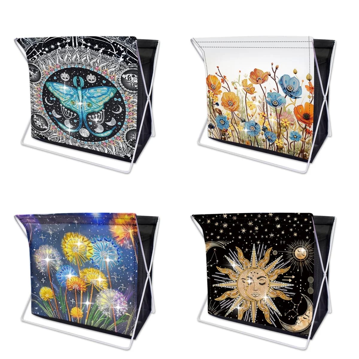 1 / set Diamond painting case with floral pattern of tarassaco fai-da-te Art box with diamonds on large canvas for clothing books