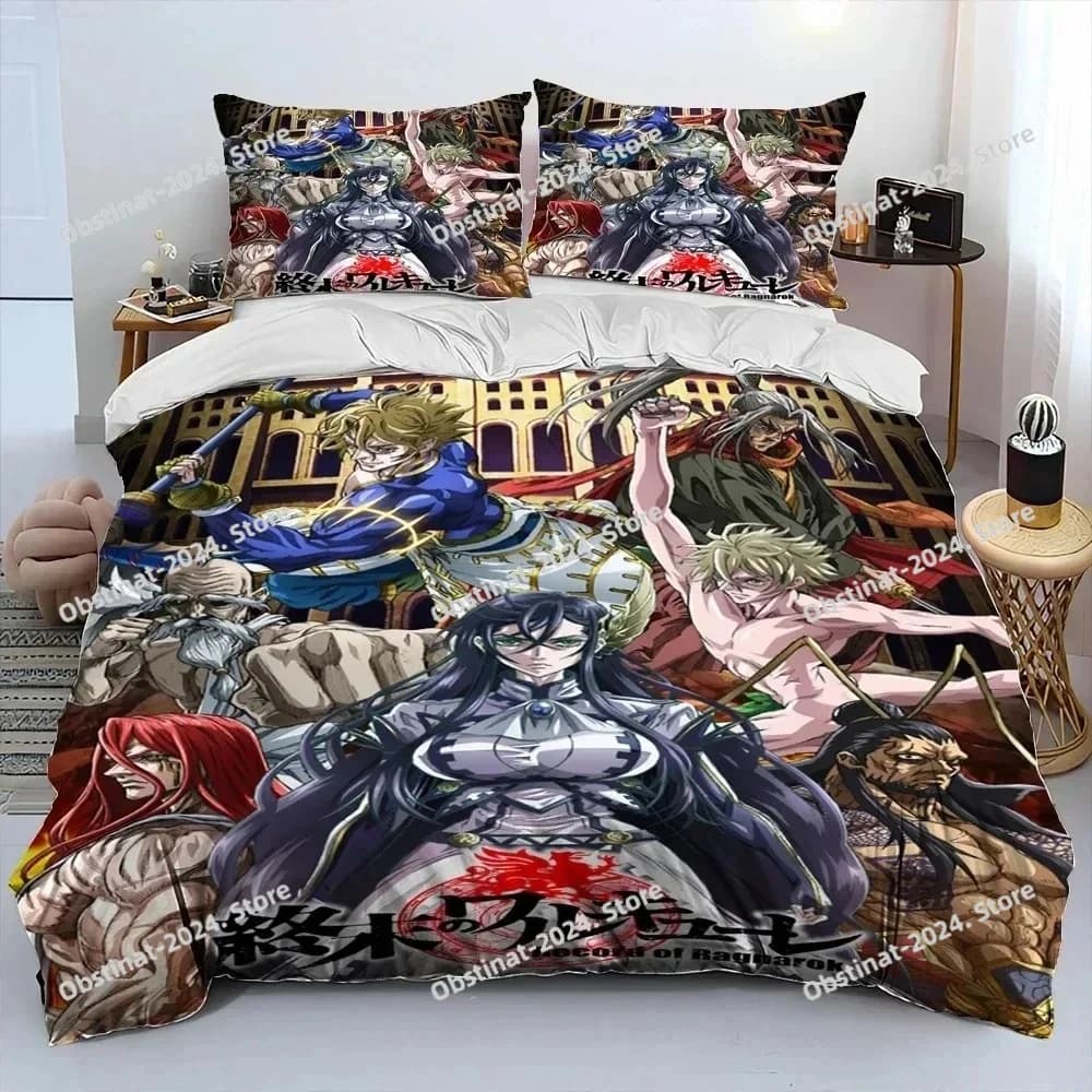 Anime, Record of Ragnarok, Set di biancheria da letto con copripiumino, set di coperte e trapunte