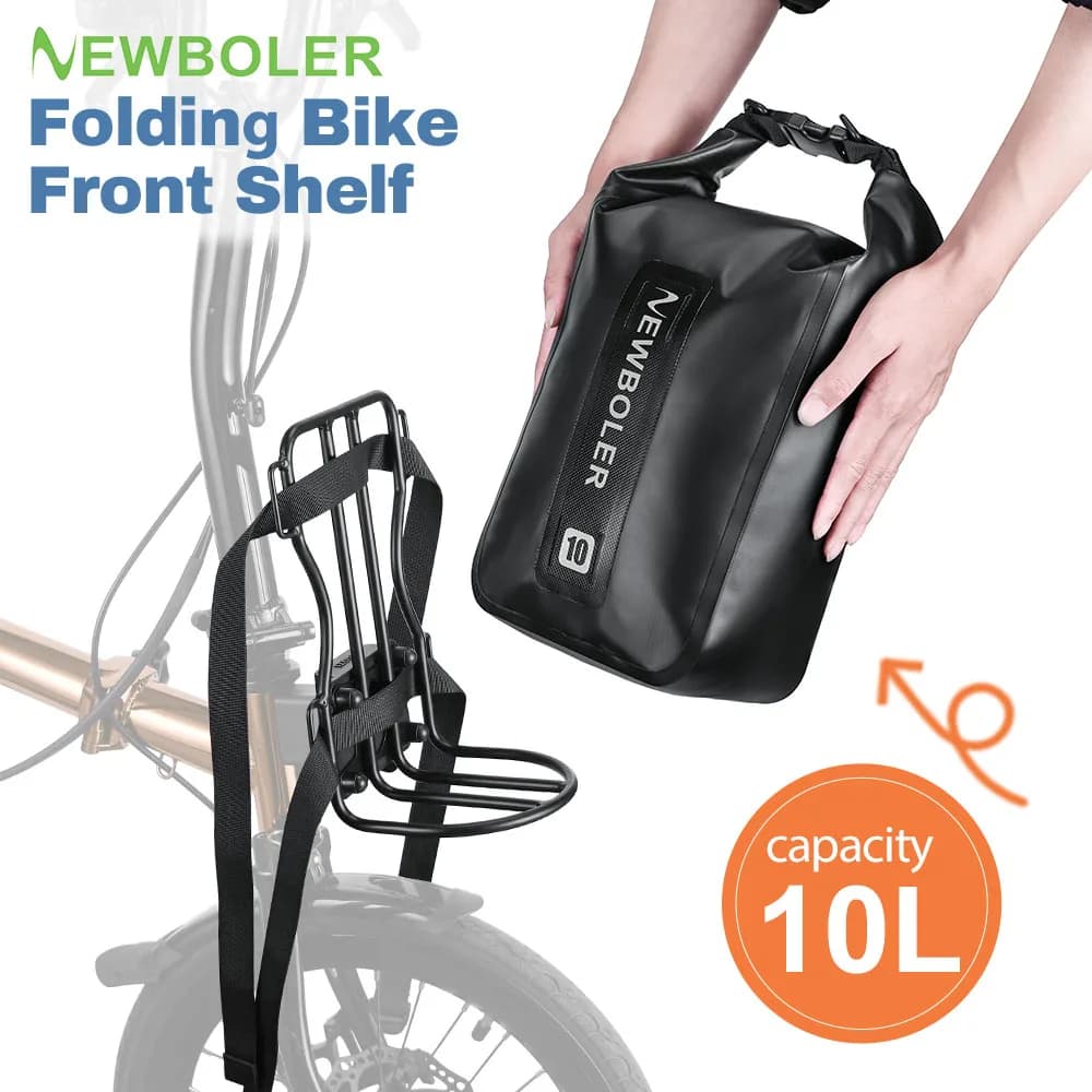 NEWBOLER Borsa in PVC da 4/6/10L per Portapacchi Anteriore in Metallo per Bicicletta Brompton, Borsa Anteriore Leggera per Portapacchi, Accessori per Biciclette