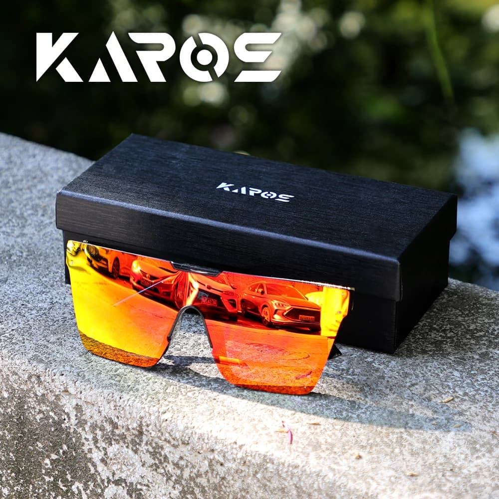 Occhiali da Sole Classici Karos, Moda Unisex, Oversize Quadrati, Antiabbagliamento, per Guida, Sport, Pesca, Protezione UV400, Modello YZ2017