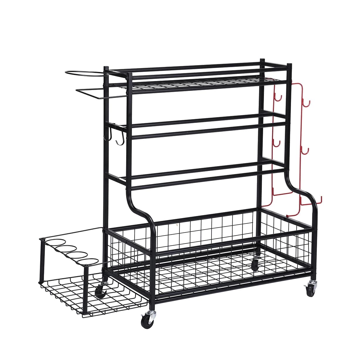 Scaffale per fabbro a 4 livelli Scaffale per manubri in acciaio al carbonio Organizzatore per attrezzature sportive Scaffale resistente per la cucina domestica