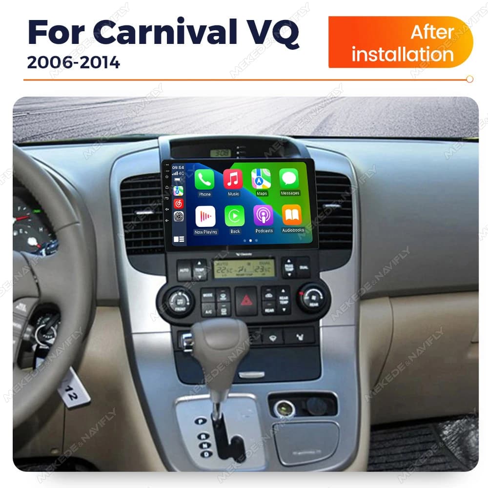 Autoradio con schermo touch IPS da 9 pollici per Kia Carnival VQ 2006-2014, Carplay wireless, navigazione GPS, lettore multimediale video.