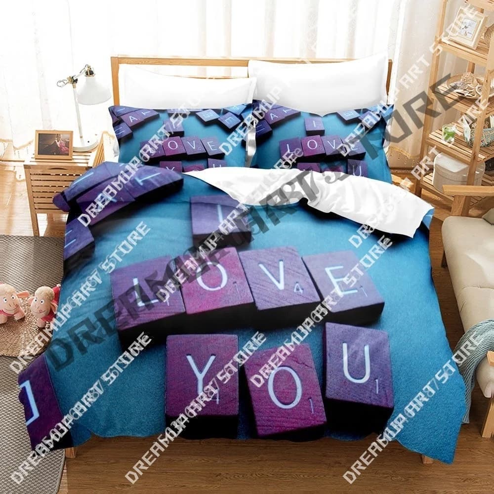 3D Print LOVE Romantic Bedding Set Single Twin Full Queen King Size Bed Set Aldult Kid Bedroom Duvetcover Sets Bed Sheet Set