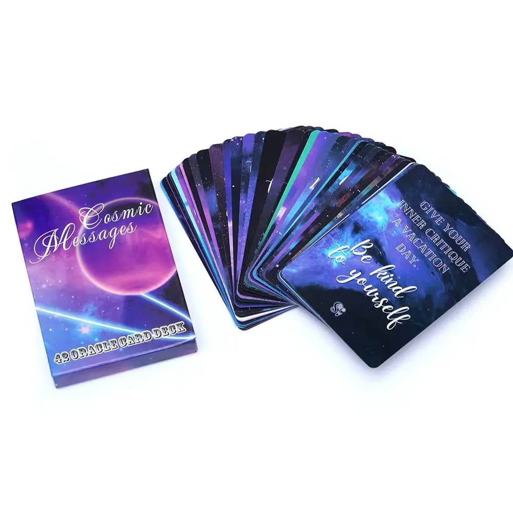 Gioco da tavolo premium Messaggi cosmici Carta Oracle Mazzo di tarocchi Twin Flame Messaggio d'amore Visioni inglesi Edizione divinazione Carte dei tarocchi