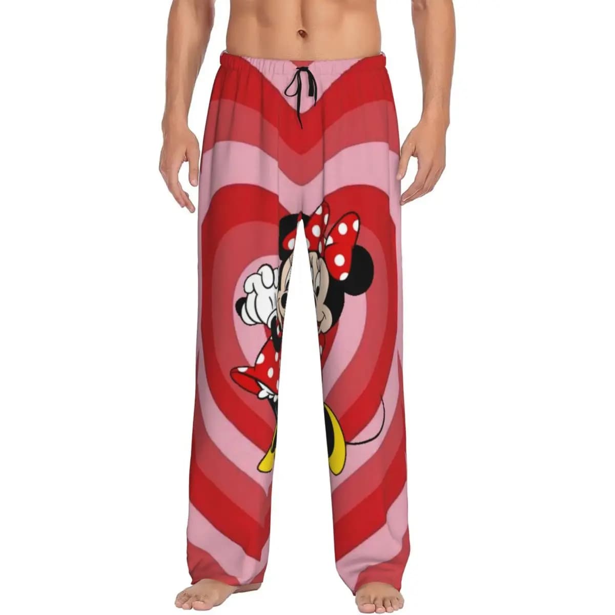 Pantaloni da pigiama da uomo con stampa personalizzata Minnie Topolino Cartoon Animation Pigiama da notte Pantaloni da salotto con tasche