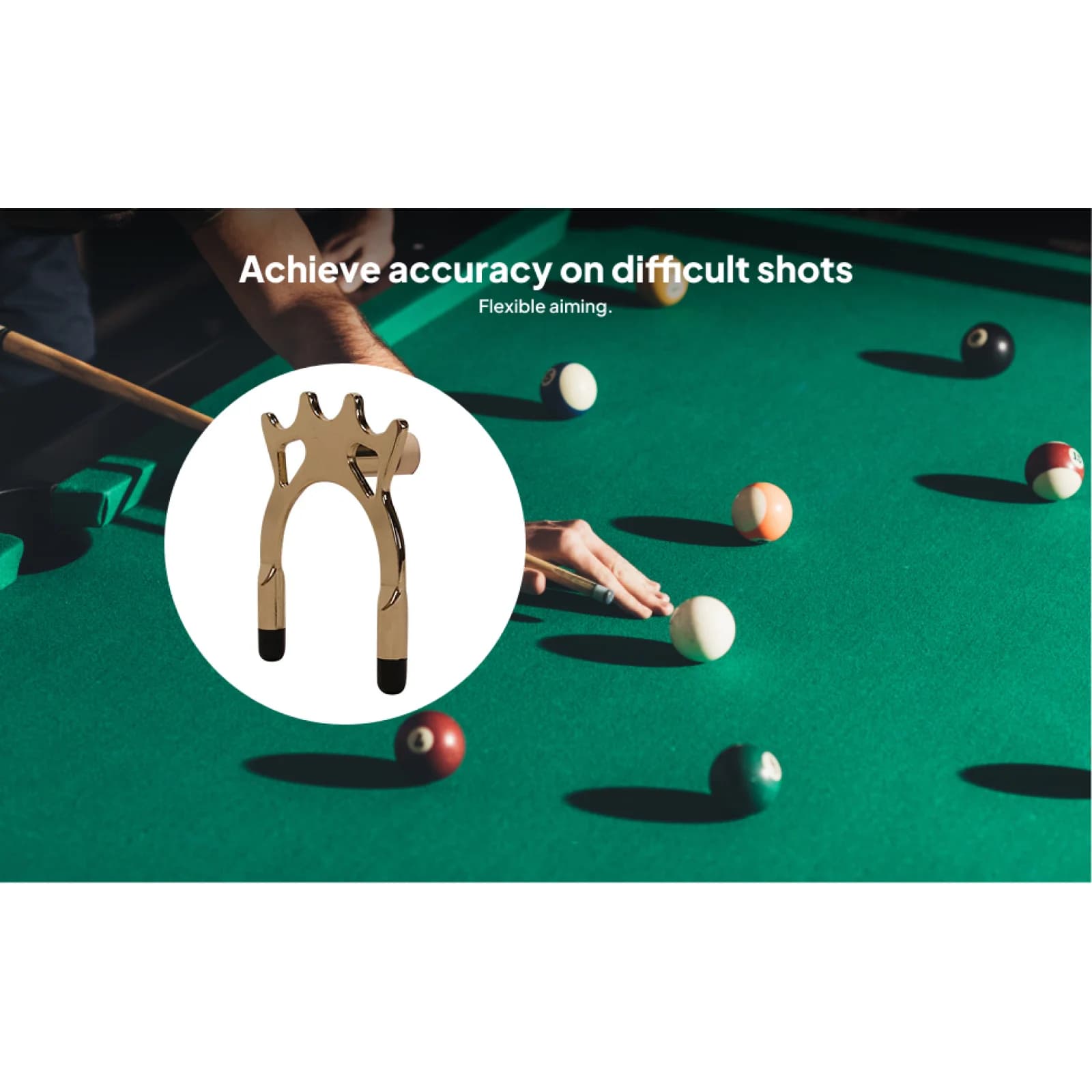 Set di supporti per stecca da biliardo in metallo placcato con impugnatura antiscivolo, resistenti, stile a croce e lungo, per forniture da tavolo da biliardo