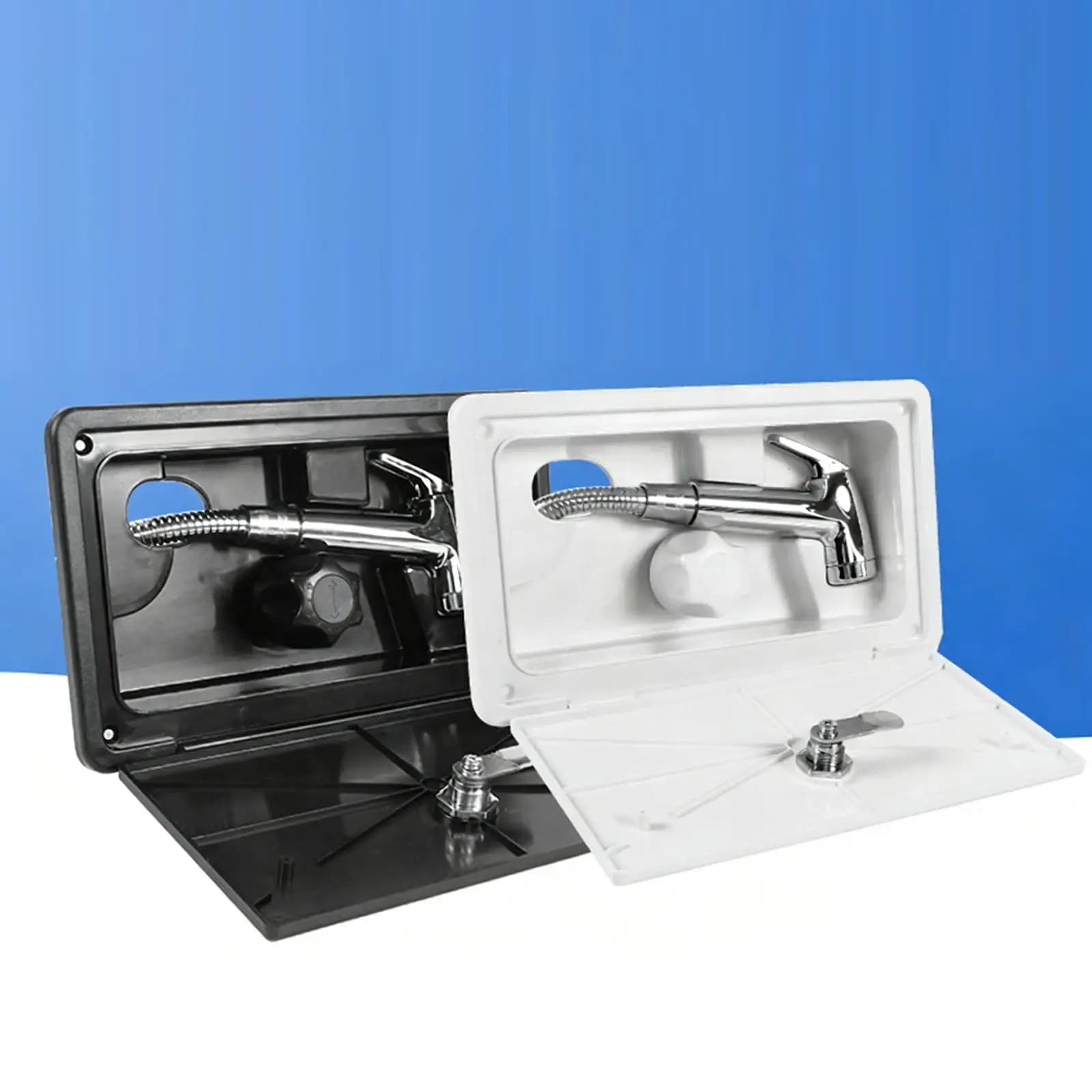 Doccia Esterna per Camper con Soffione Estraibile in Acciaio Inox e Controllo della Temperatura