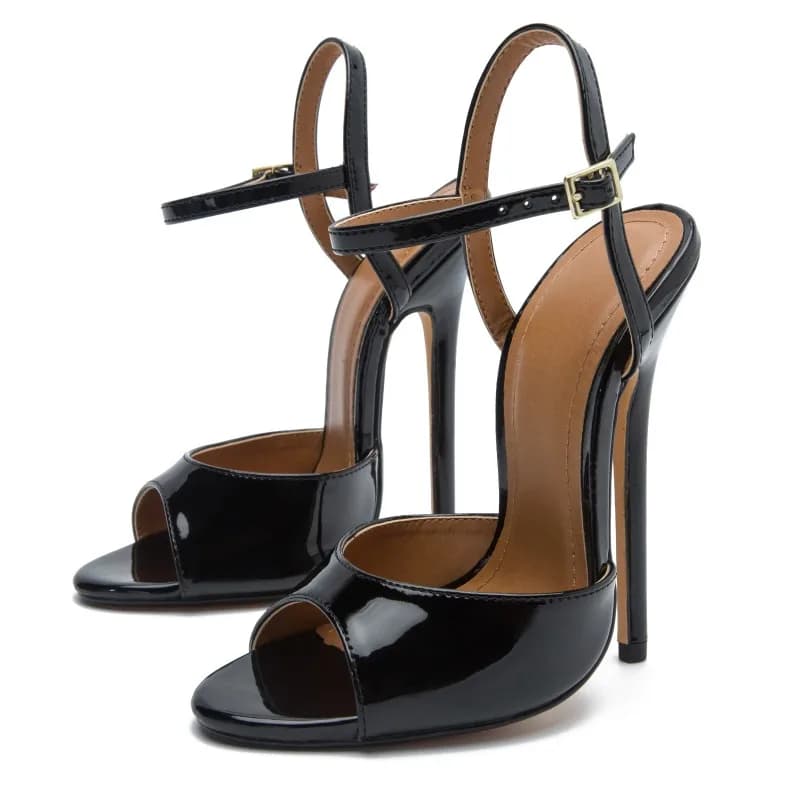 High Heel Sandals 14CM Women's Sexy Painted Leather, Large Size 48, Fashion Shoes Signed, Zapatos Mujer