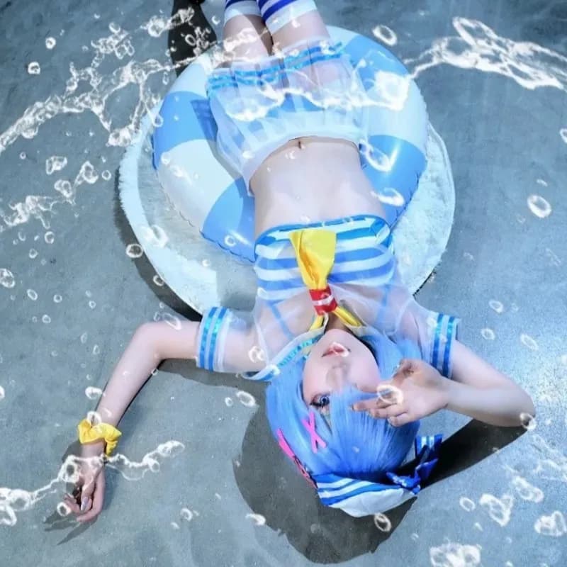 Anime Re: Vita in un mondo diverso da Zero Costume cosplay Rem Dipendente Ragazze Vestito da marinaio Estate
