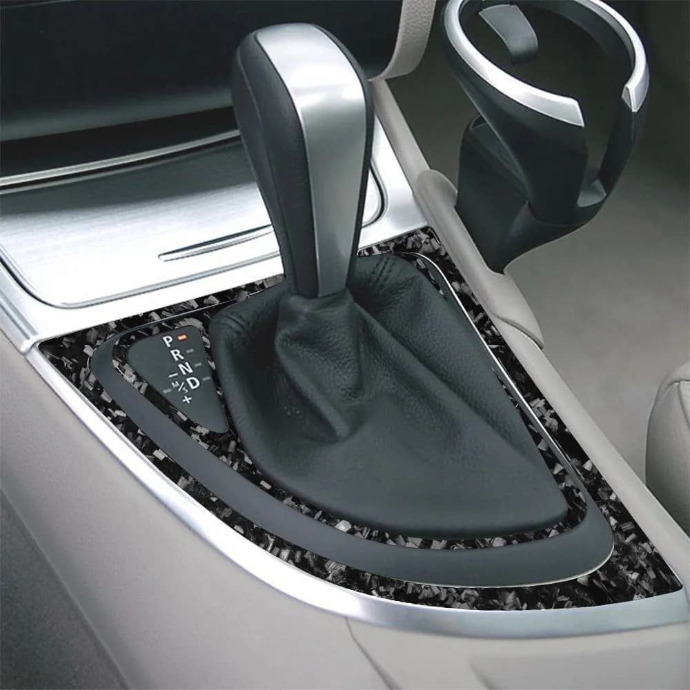 For BMW 1 Series E81 E82 E87 E88 2008-2013 Forged Carbon Fiber Automatic Gear Shift Frame Panel Cover Car Accessories Sticker