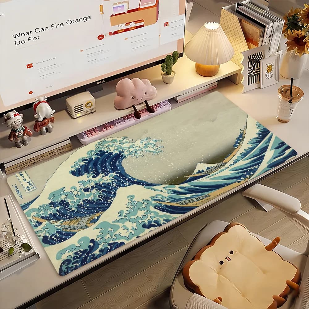 Art K-Katsushika Hokusai Mouse Pad in gomma antiscivolo per gamer, tappetino per computer, decorazione, tappetino da scrivania, laptop, ufficio, grande