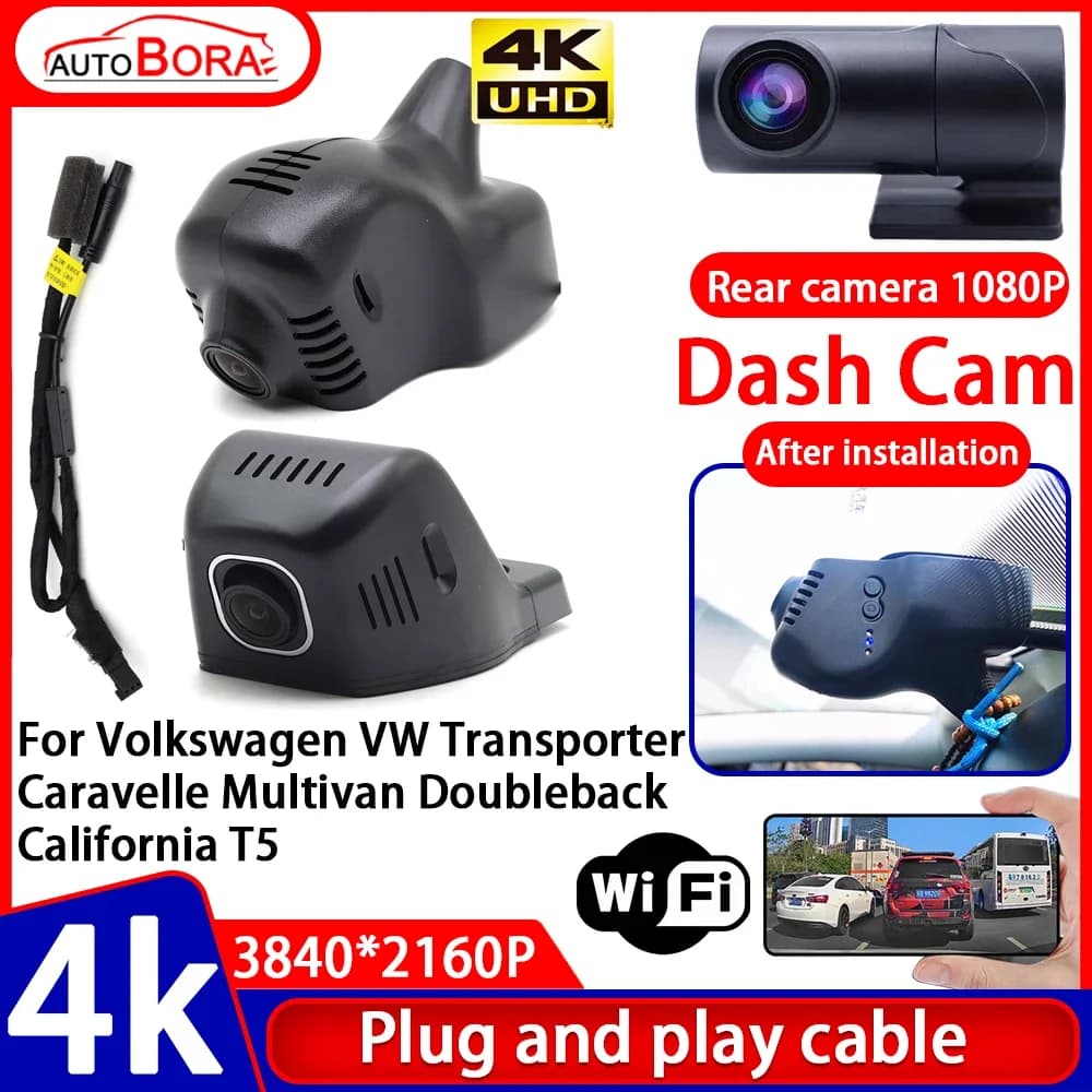 4K UHD Plug and Play DVR for car Dash Cam for Volkswagen VW Transporter Caravelle Multivan Doubleback California T5