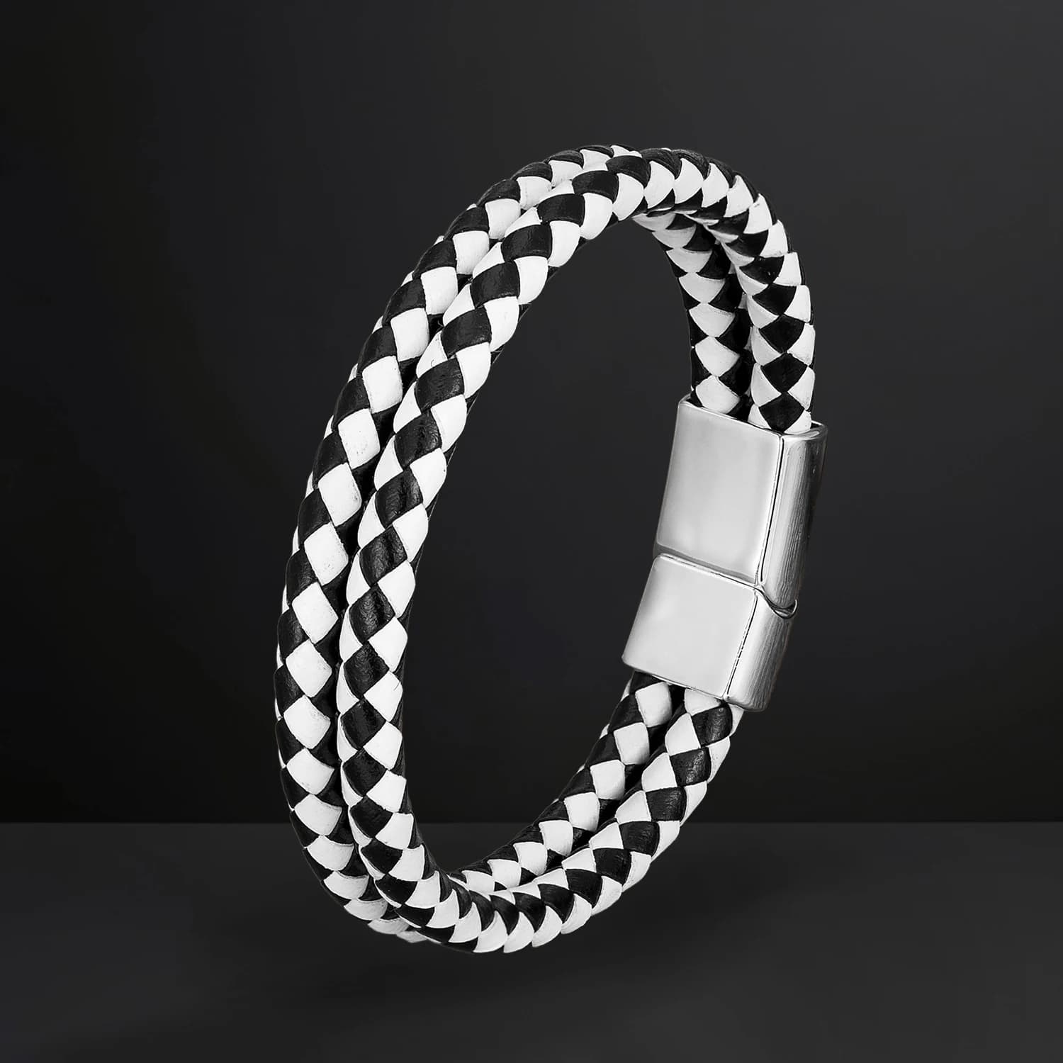 Wholesale Wedding Party Leather Bracelet, Magnetic Clasp Couple Jewelry Handmade Braided Rope with Alloy Buckle Factory Outlet