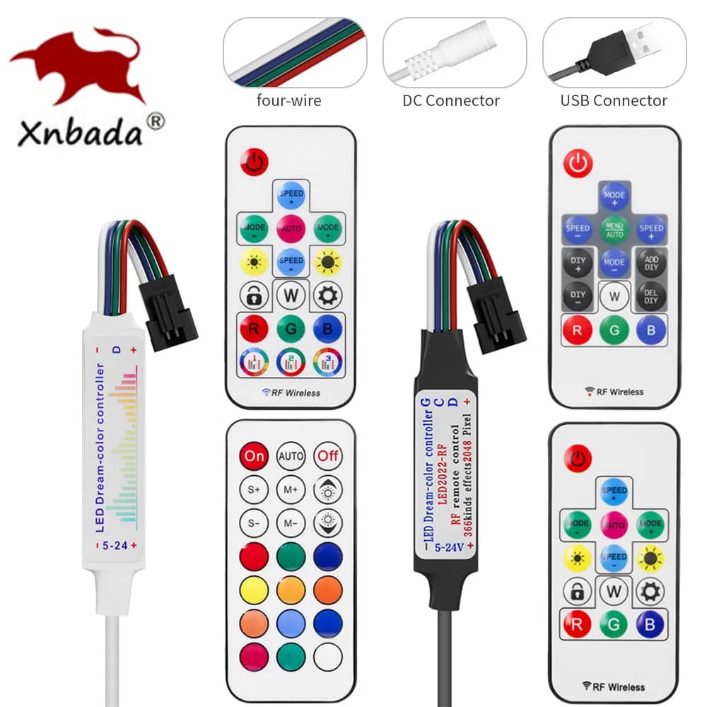 WS2813 WS2815 Pixel Led Strip Light Controller 14/21 tasti RF 17 tasti Musica MINI Led Tape Remote Controller USB5V/DC5-24V