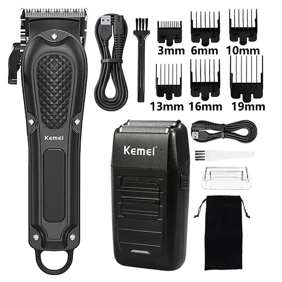 Kemei Hair Clipper Km-1071 Km-2299 Km-1102 Rechargeable Cordless Trimmer for Men Grooming Electric Beard Shaver for Men