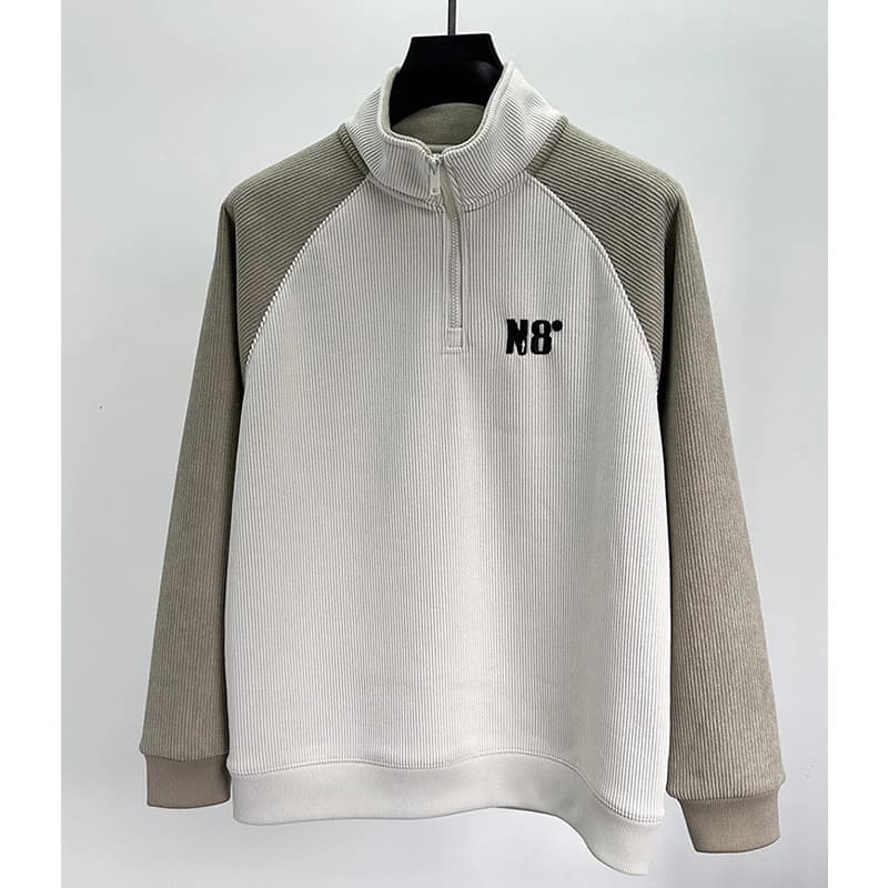 Vintage Men's Fleece Lined Thickened Warm Zipper Pullover Sweatshirt Male Half High Collar Long Sleeve Hoodies Streetwear Tops