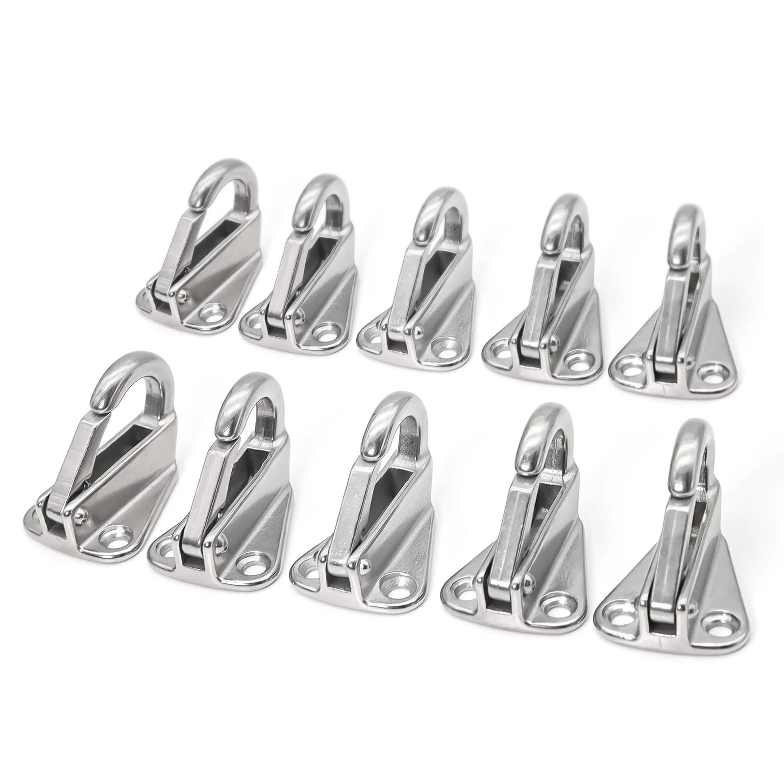 10PCS Stainless Steel 316 Spring Locked Fender Hook Snap Fending Hook Attach Rope Boat Sail Tug Ship Boat Marine Hardware