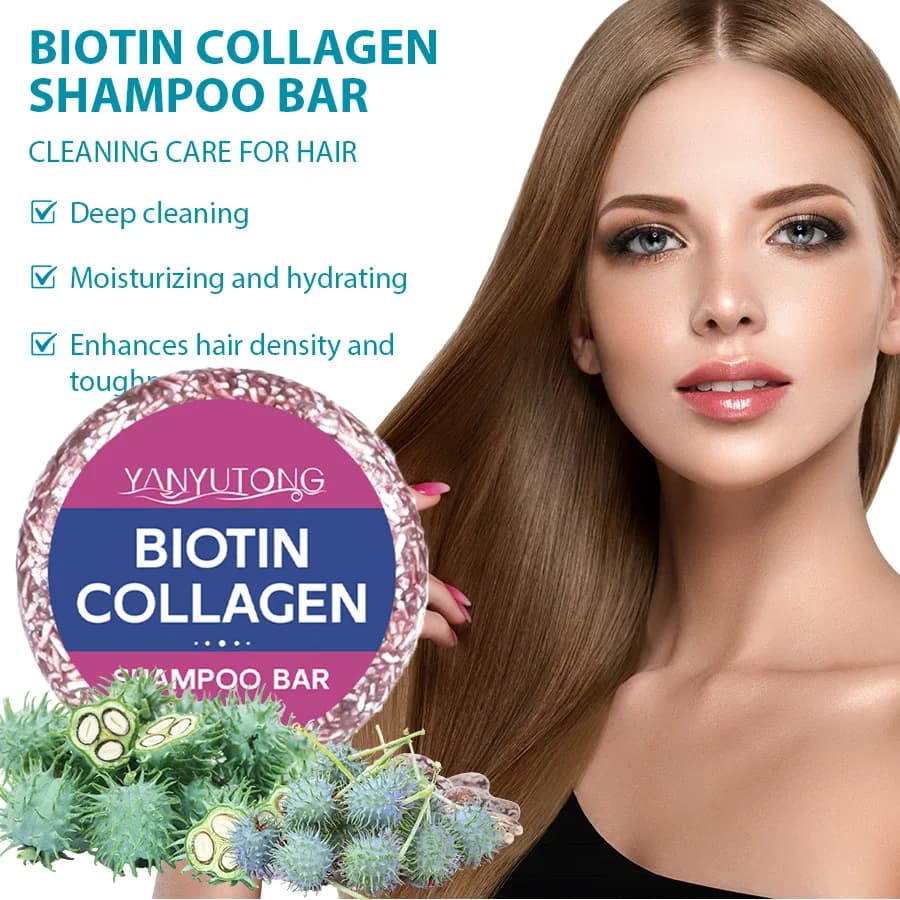 Sapone per la cura dei capelli al collagene con shampoo alla biotina ad alta richiesta per la pulizia e il condizionamento dei capelli