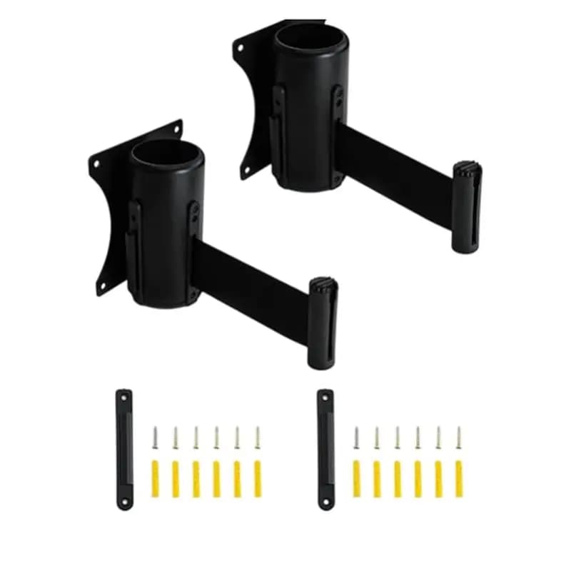 FEDI-Wall Mounted Retractable Belt Barrier(2 Pack), 16.4 Ft Belt Included For Retail Store Crowd Control Applications