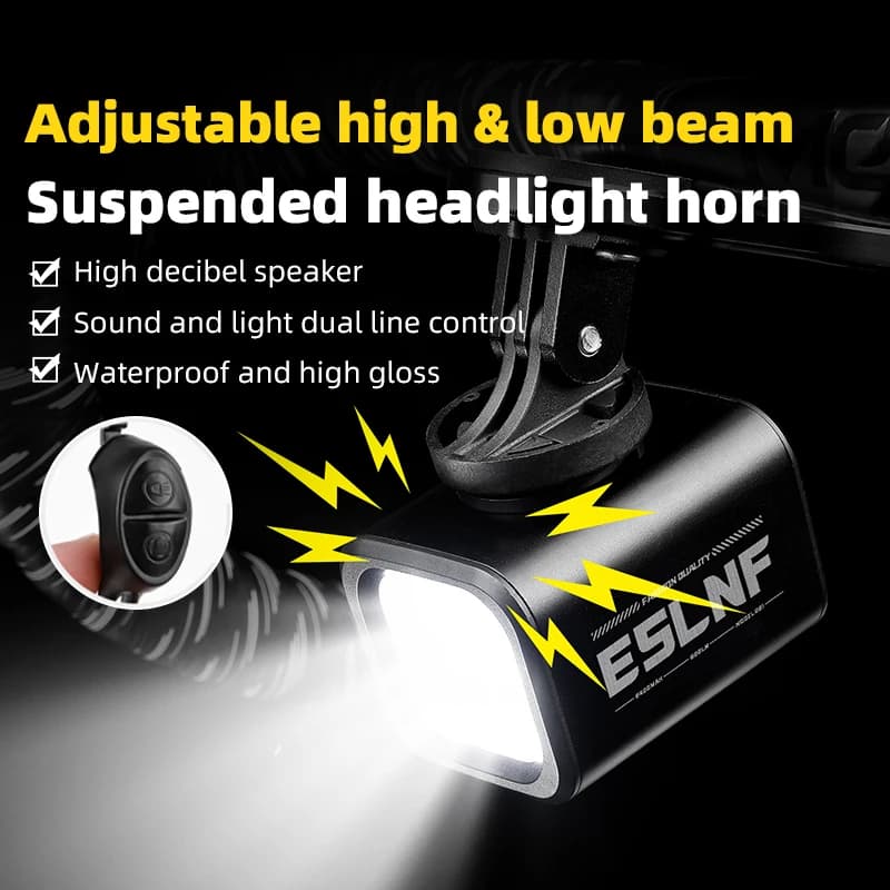 Luce per bici telecomandata con clacson elettrico 2400mAh ricaricabile impermeabile ad alto lume accessori MTB da strada montabili sospesi