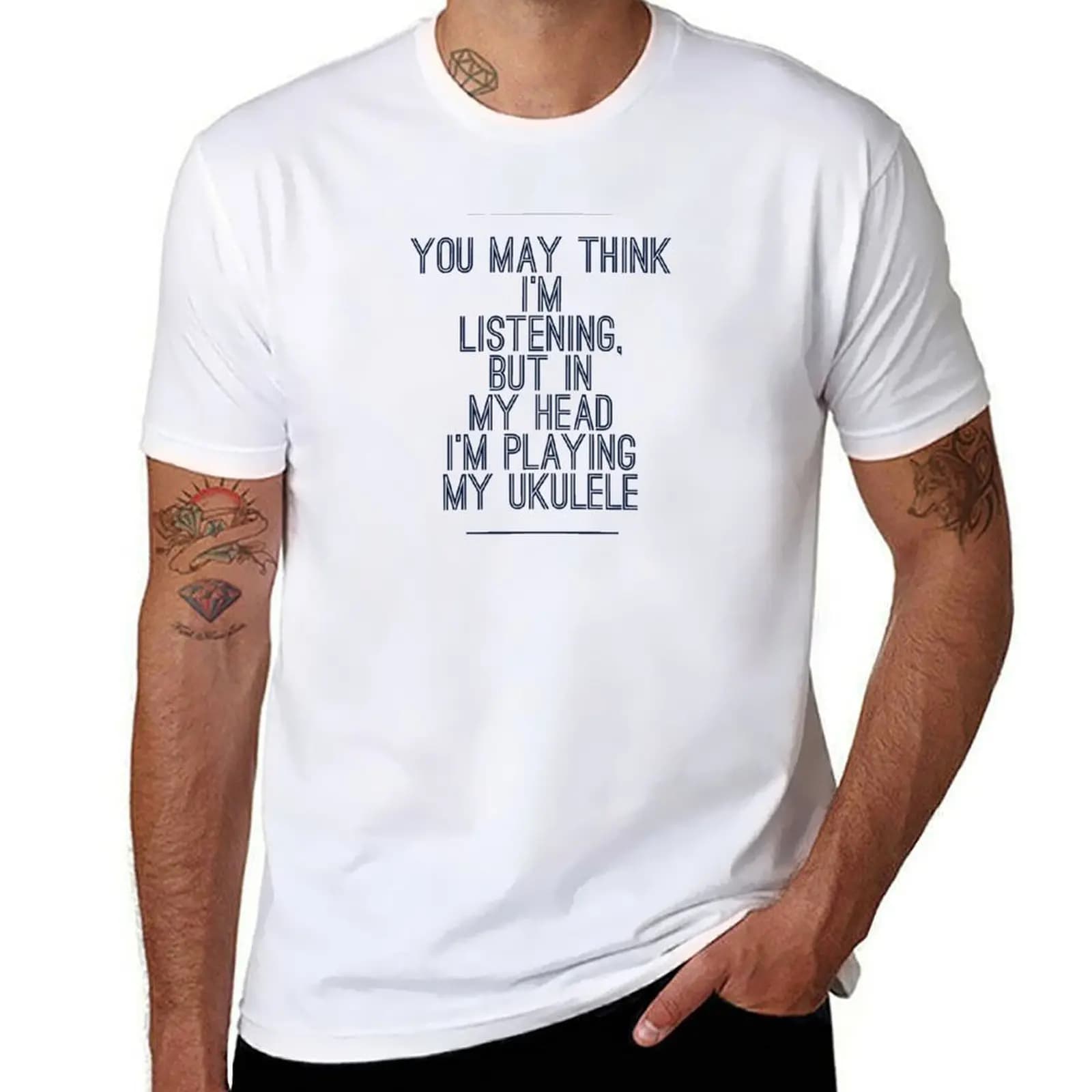 In my head; T-shirt Ukulele Utility Work a maniche corte