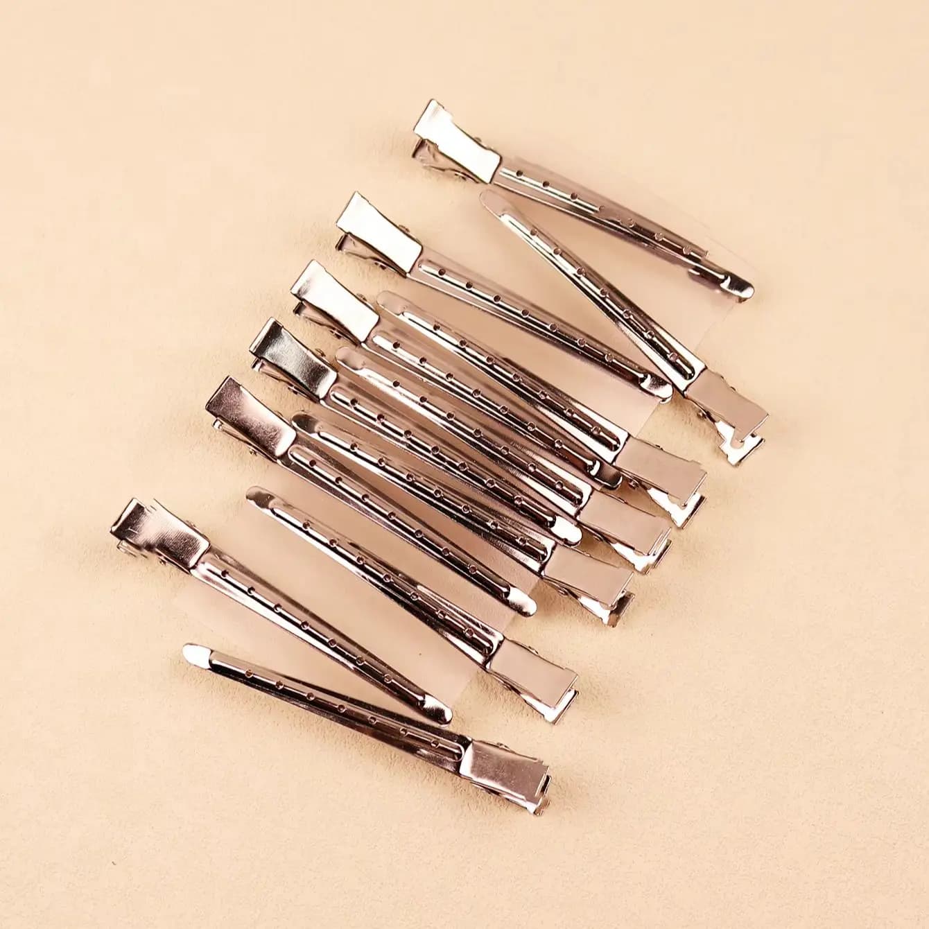 12 fermagli per capelli metallici con punta in acciaio inossidabile, coccodrillo, anatra, fermagli per capelli, speciali per parrucche di capelli veri