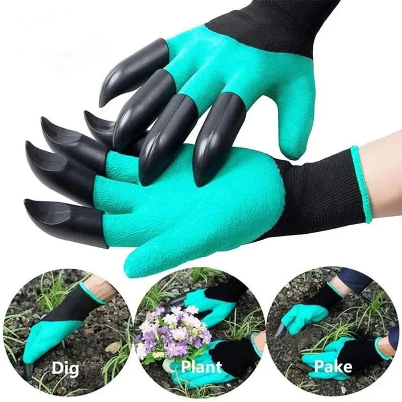 FY guanti da giardino con zampa in lattice impermeabili e resistenti alle forature per scavo orticolo e artigli per piantare fiori