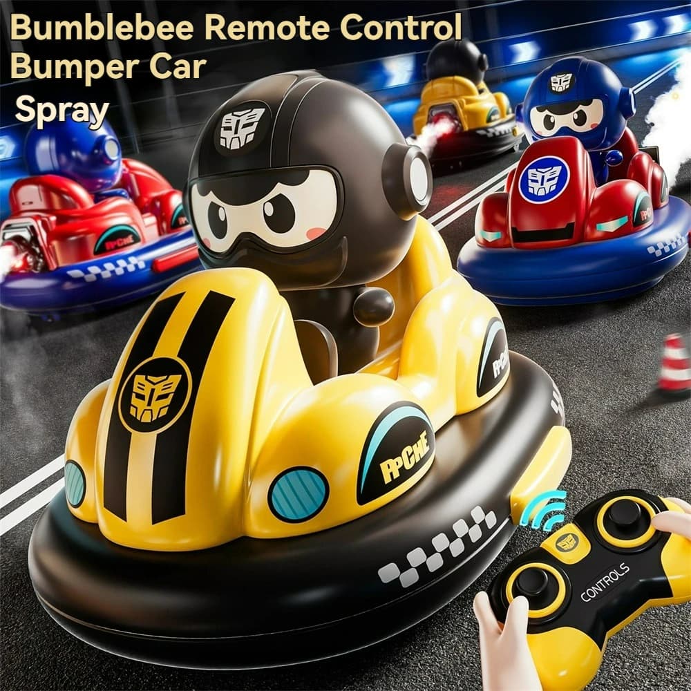 Auto RC 2.4G con Paraurti, LED e Musica, Giocattolo da Corsa Competitivo per Famiglie e Bambini, Giochi all'Aperto
