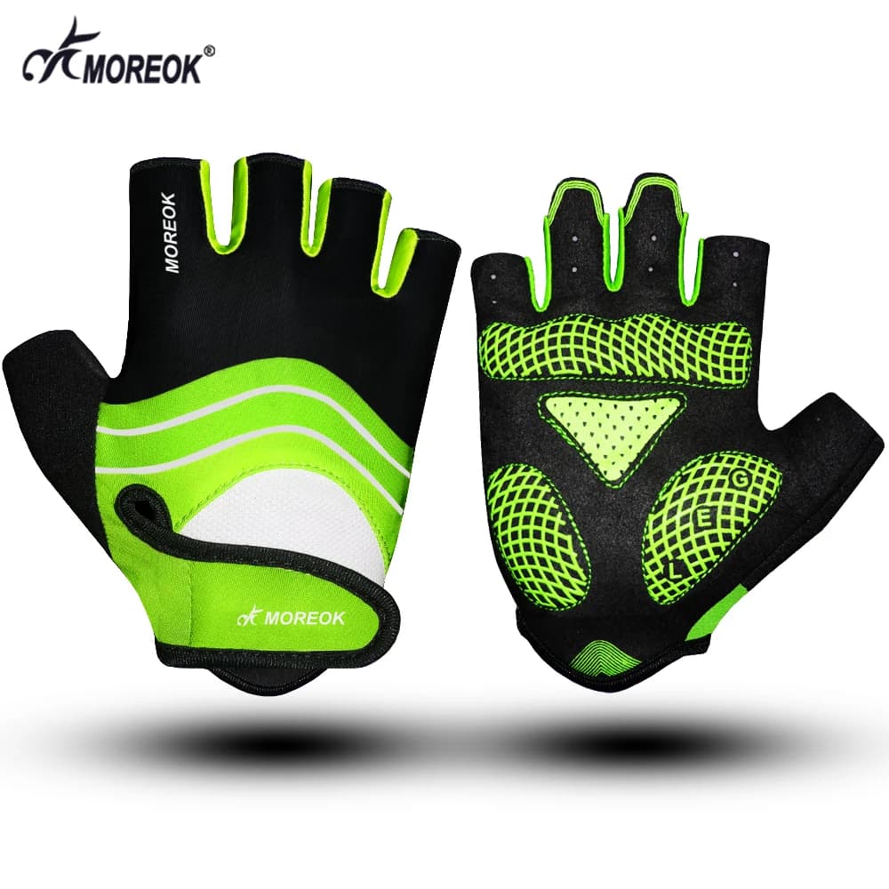 MOREOK bike gloves half fingers breathable outdoor sports MTB road cycling glove 5MM anti slip bearing bike cycling gloves Fitness