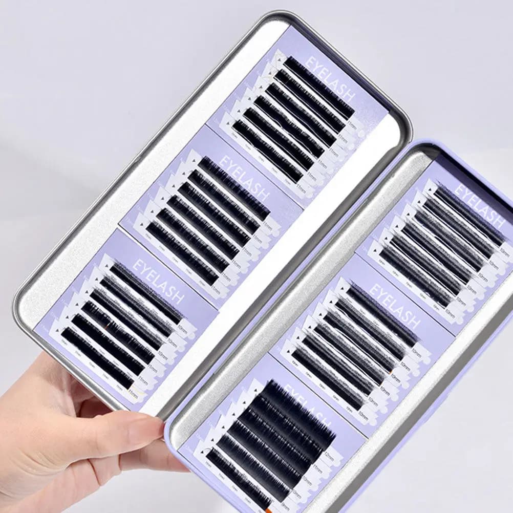 Set Organizzatore per Ciglia Finte, Custodia Magnetica per Ciglia, Scatola Compatta da Viaggio, Organizzatore per Extension Ciglia