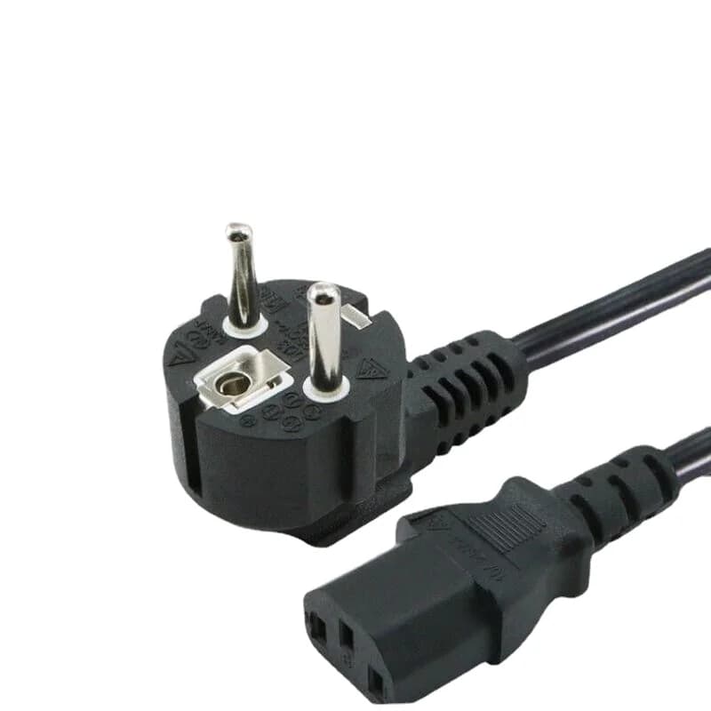 1.8 m IEC C13 power cord with European plug 3X0.75 m2 to 2 pin round CA EU