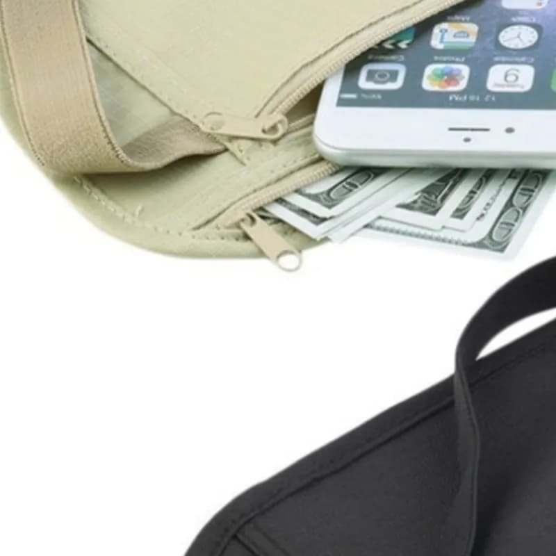 Marsupio Invisibile per Passaporto e Denaro, Borsa a Tracolla Nascosta di Sicurezza, Portafoglio da Viaggio, Marsupio Porta Soldi