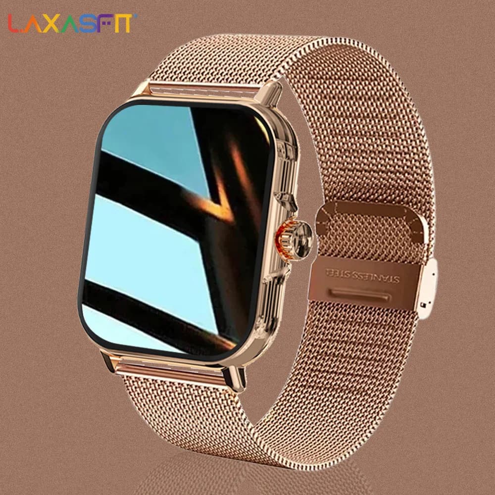LAXASFIT 2026 New Custom Women's Watch Men's Gift Full Touch Screen Sport Fitness Watches BT Digital Call Smartwatch Dust Watch