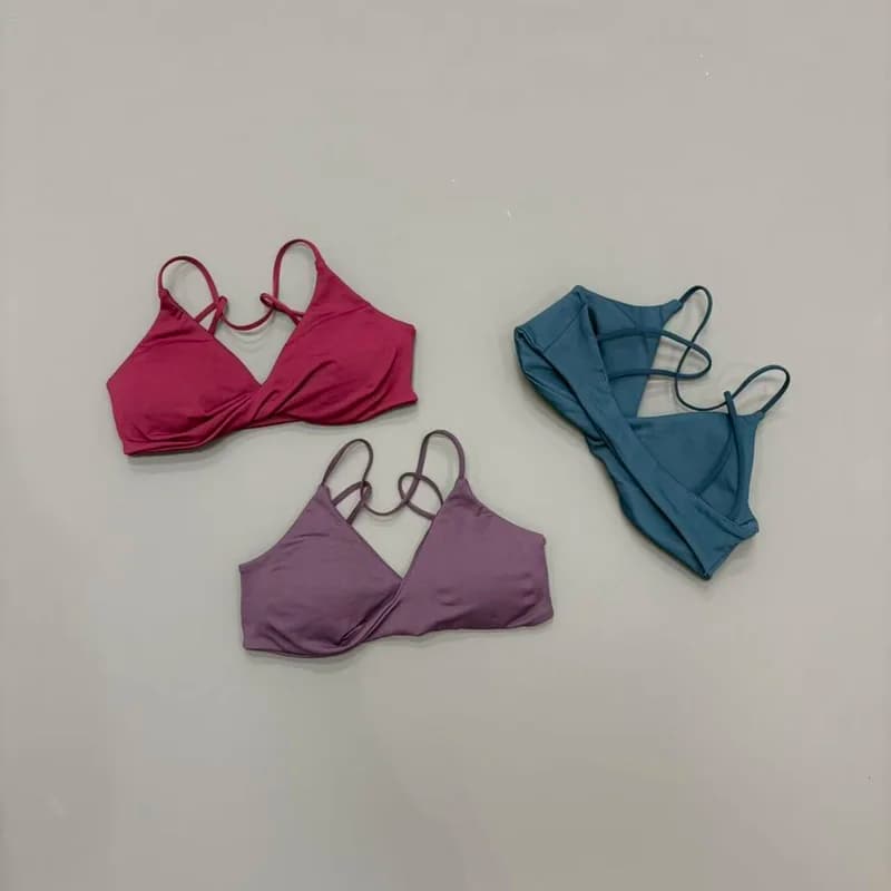 Reggiseno Sportivo HISTELLO Vision Twist Front da Donna, con Spalline Incrociate Sottili, Senza Cuciture, per Yoga, Corsa, Palestra, Fitness e Allenamento