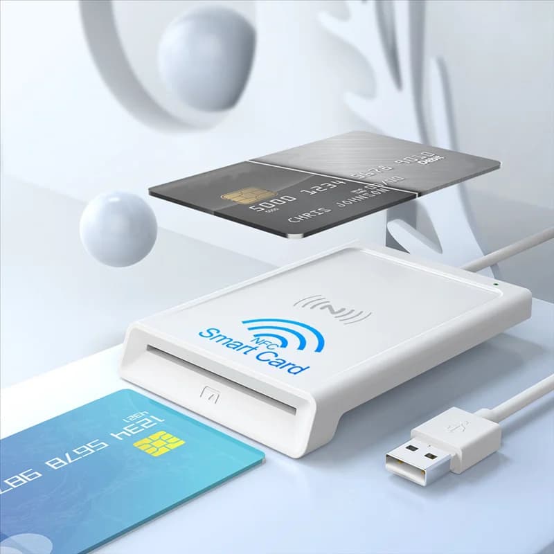 Consegna in 24 ore contatto + lettore di smart card NFC 2 in 1 Lettore/scrittore di smart card a doppia interfaccia collegato al PC Contatto per auto intelligente PCSC