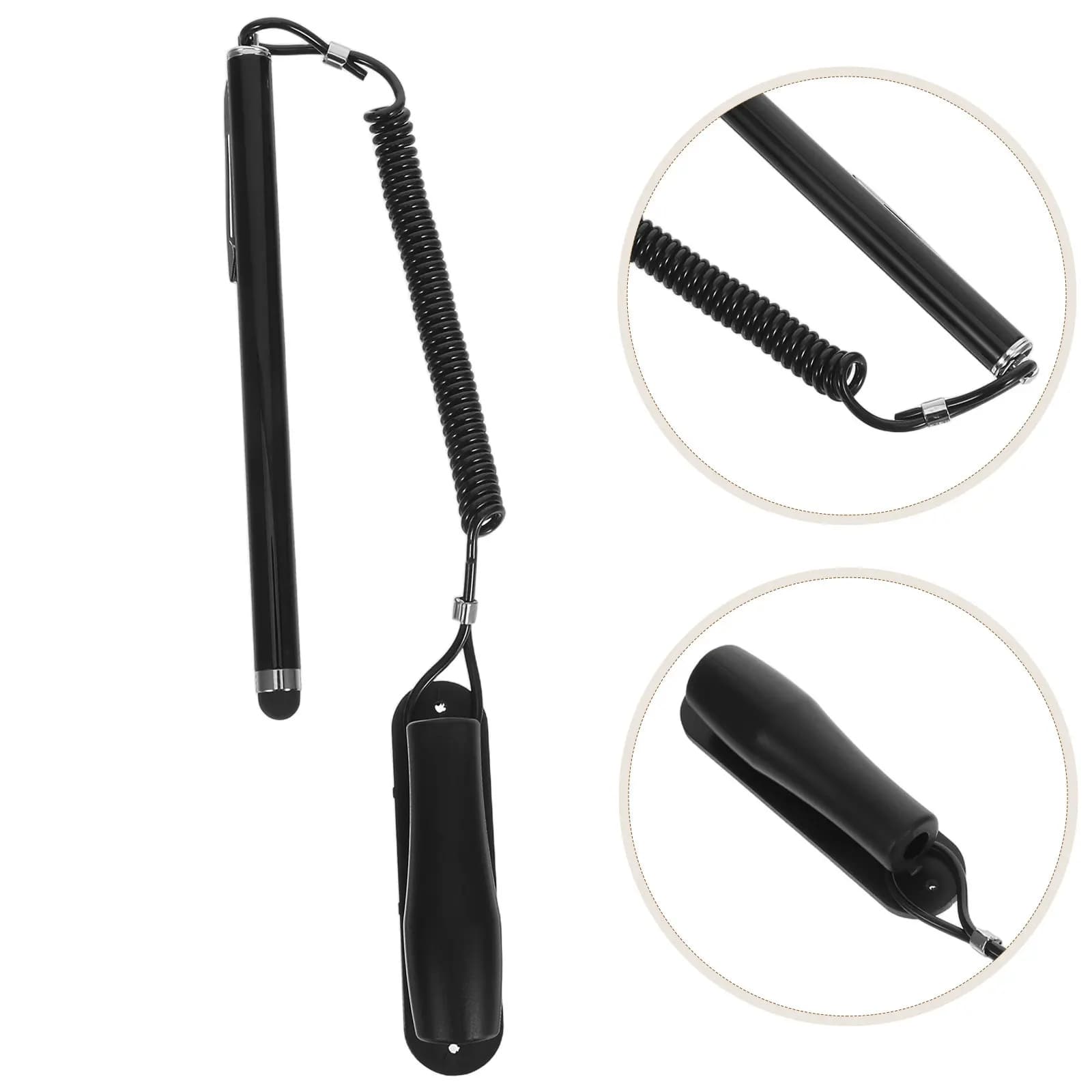 2 Pezzi Penna Stilo Capacitiva Universale per Touch Screen, Punta in Fibra Sensibile, Cordino a Molla, per Disegno Preciso e Appunti su Tablet